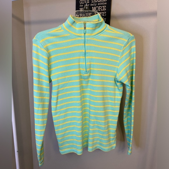 L.L. Bean quarter zip up striped sweater - Picture 5 of 9